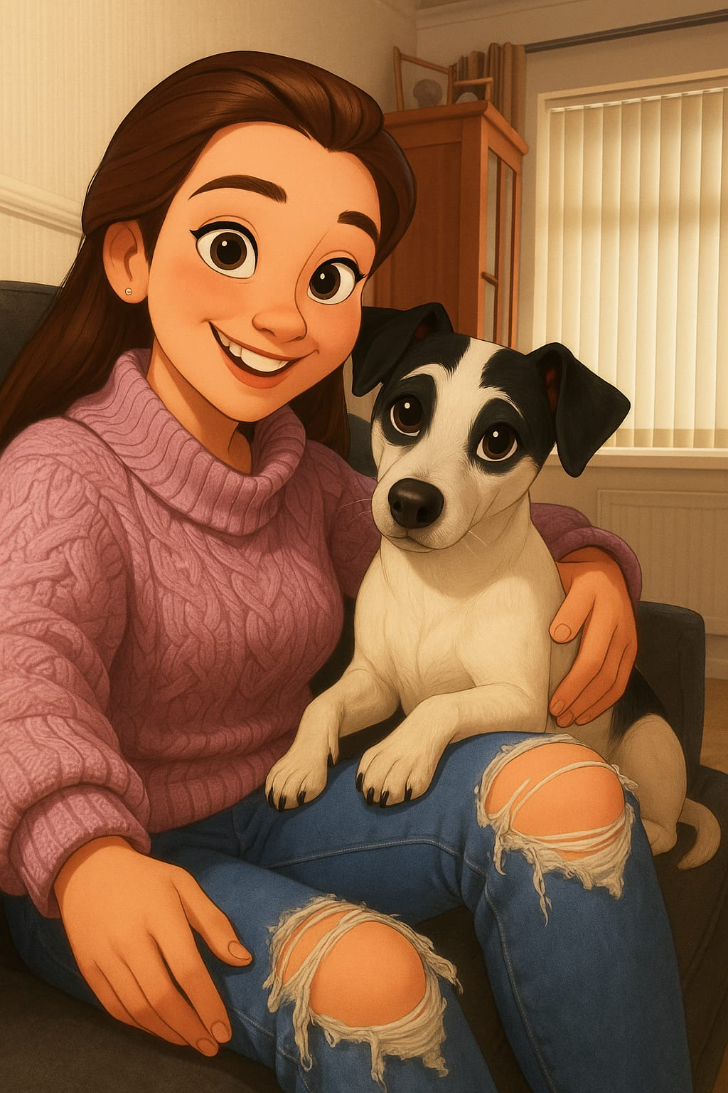 Amy with a dog